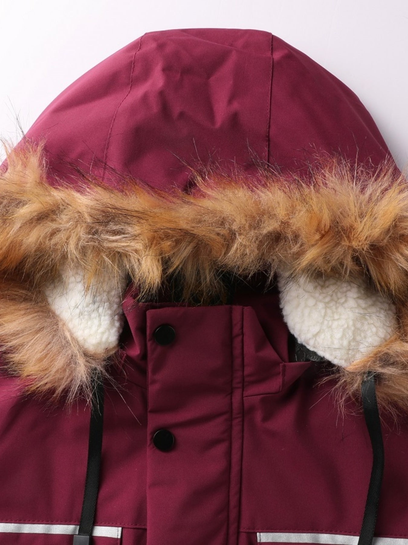 Coupe-Vent Homme Hiver Bordeaux - Capuche Chaude Col Montant Poches Multiples