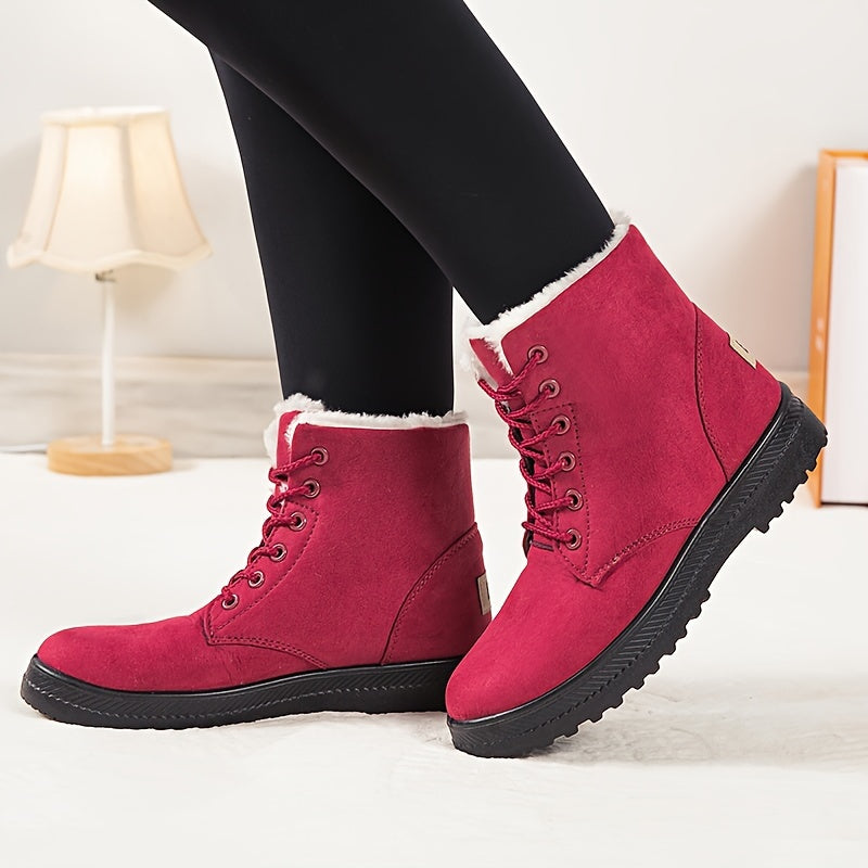 Bottes d'Hiver Femme - Semelle Antidérapante, Lacets, Confort - Tailles jusqu'à 44