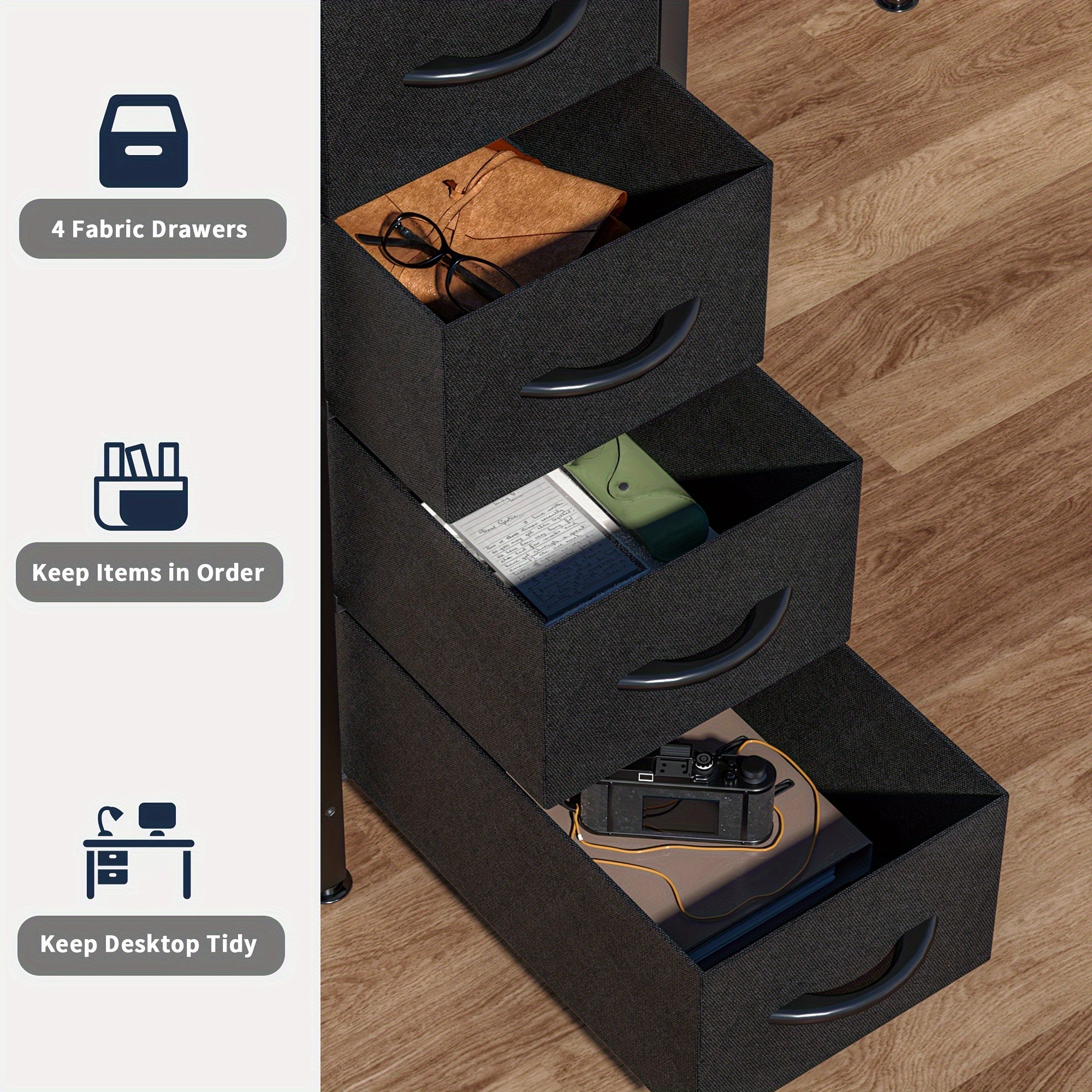 Bureau Gaming LED avec Tiroirs et Prises - Support Moniteur Clavier Maison Bureau