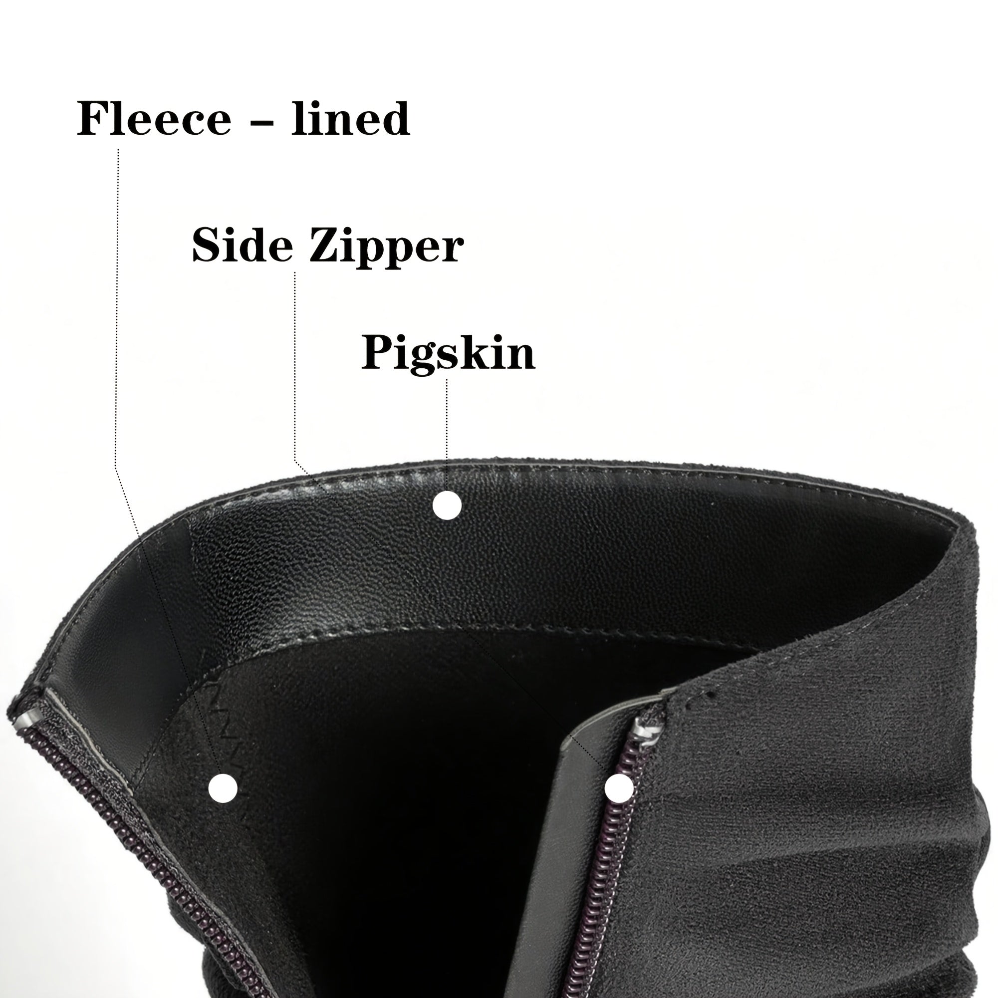 Bottes Mi-Mollet Femme - Fermeture Éclair Confort Casual Bout Rond