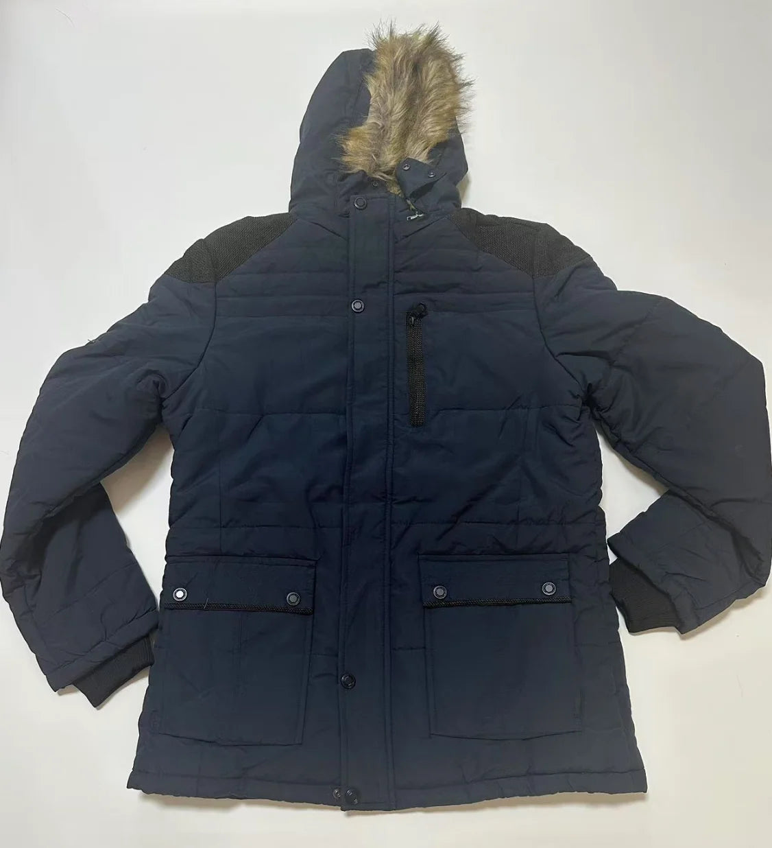 Parka Homme Hiver Capuche Fourrure - Manteau Chaud Polaire Grande Taille