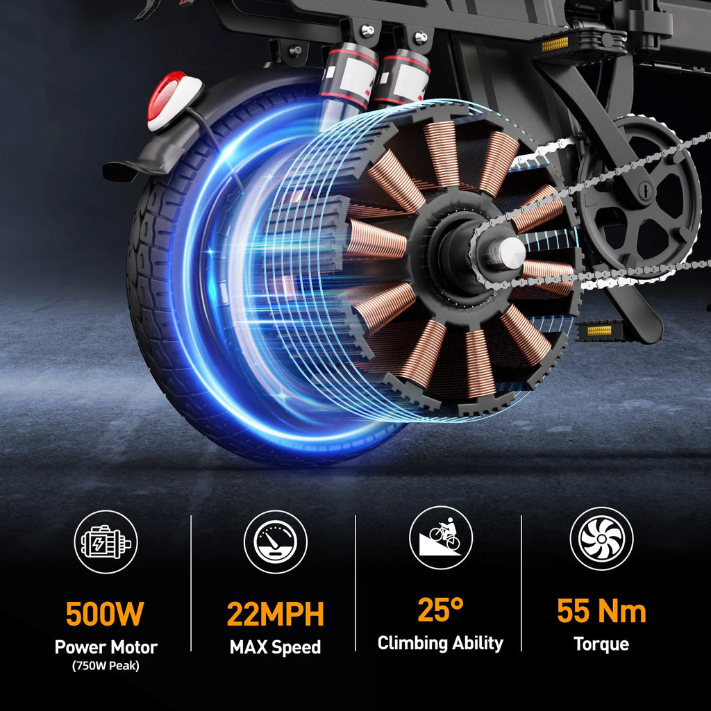 Vélo Électrique Pliable 500W 15AH -  14 Pouces