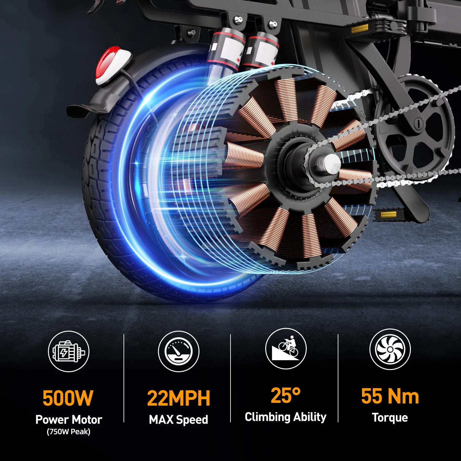 Vélo Électrique Pliable 500W 15AH -  14 Pouces