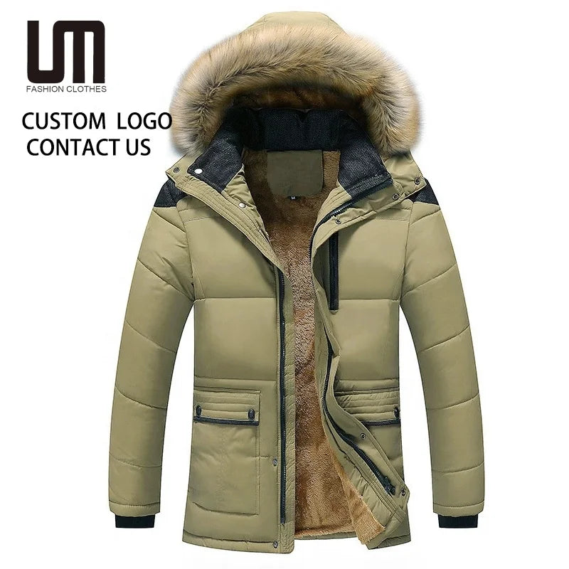 Parka Homme Hiver Capuche Fourrure - Manteau Chaud Polaire Grande Taille