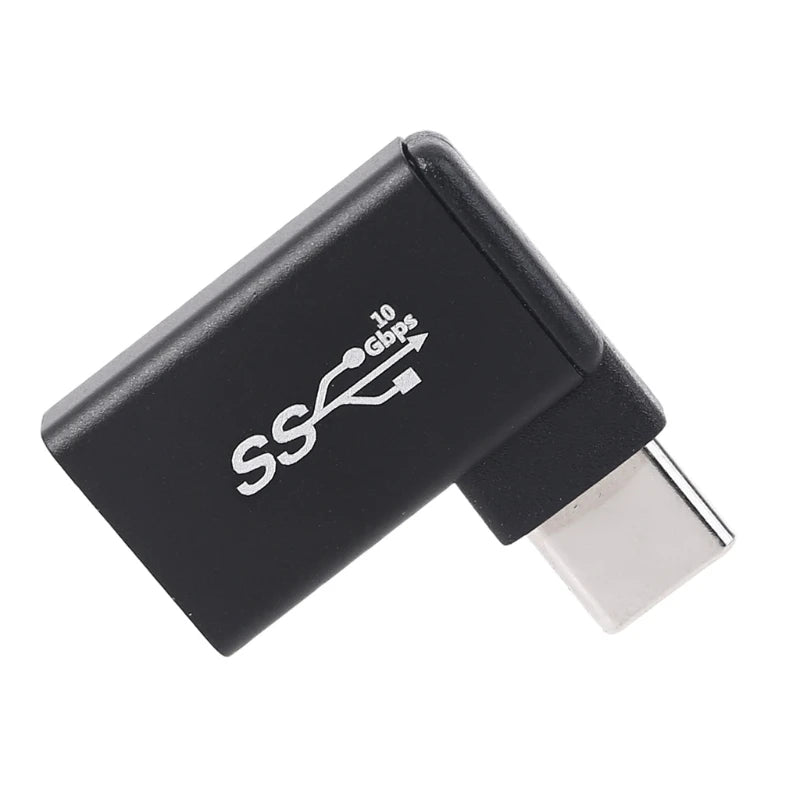 Adaptateur USB-C vers USB 3.0 Aluminium 90° - Convertisseur Type-C Mâle USB-A Femelle