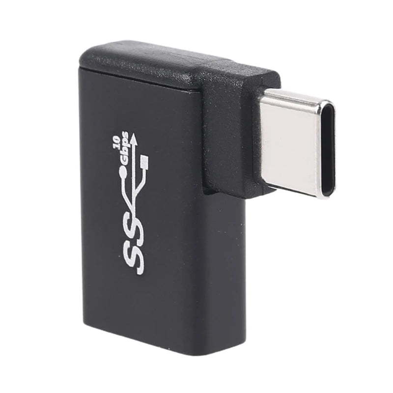 Adaptateur USB-C vers USB 3.0 Aluminium 90° - Convertisseur Type-C Mâle USB-A Femelle