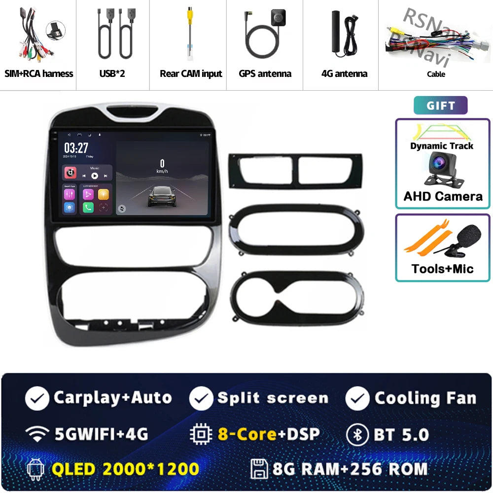 Radio Auto Android 15 Renault Clio 4 BH98 KH98 2016-2019 - 2K QLED CarPlay GPS