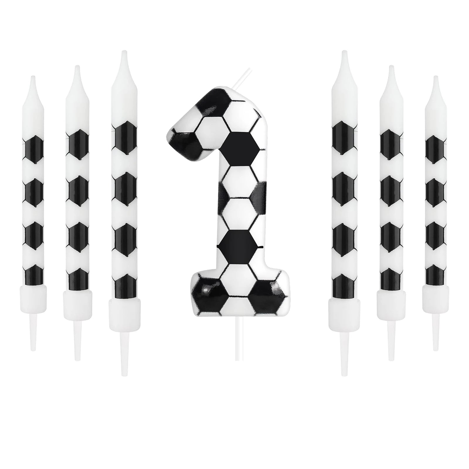 Bougies Anniversaire Football 7pcs - Thème Soccer Sport Gâteau Enfants