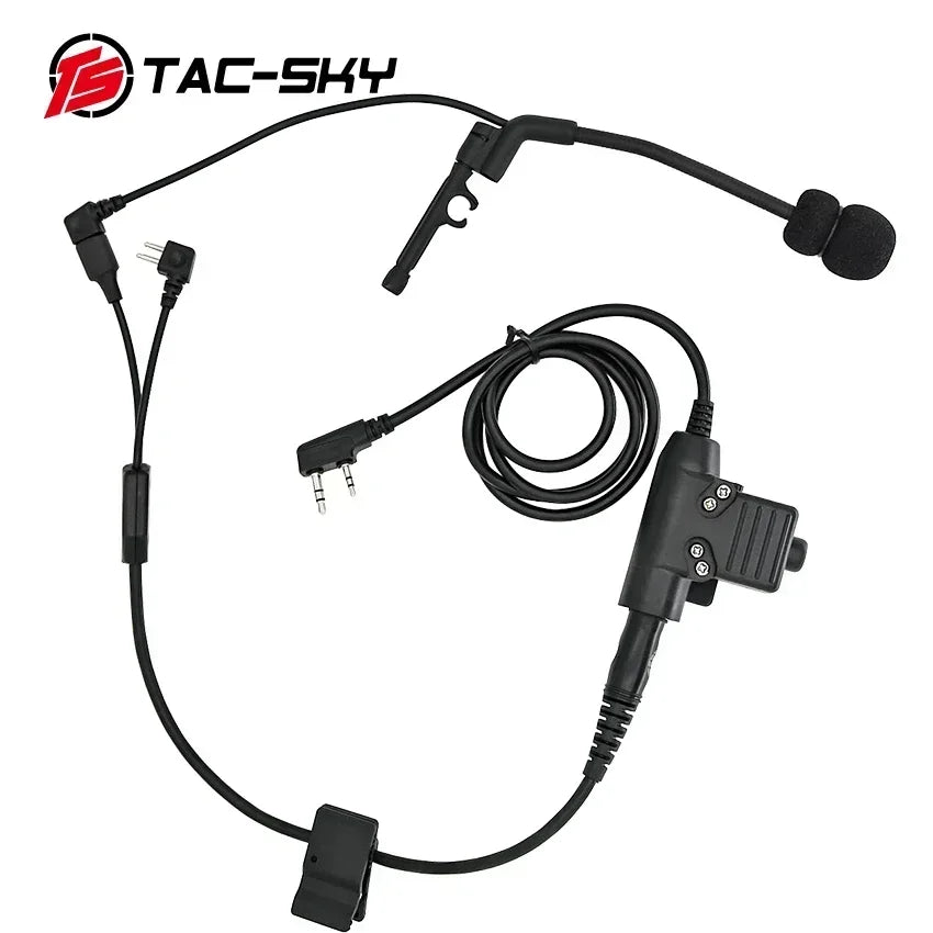 Ensemble Casque Tactique Extérieur avec Câble Y et Microphone /TAC-SKY outdoor hunting tactical headset Y cable set adaptator