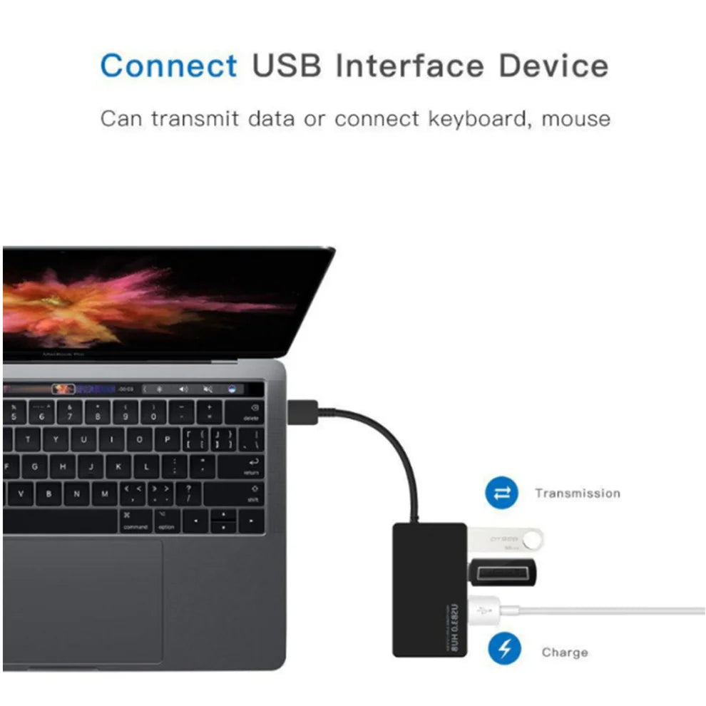 Hub USB 3.0 4 Ports Haute Vitesse - Adaptateur Multifonction Splitter PC