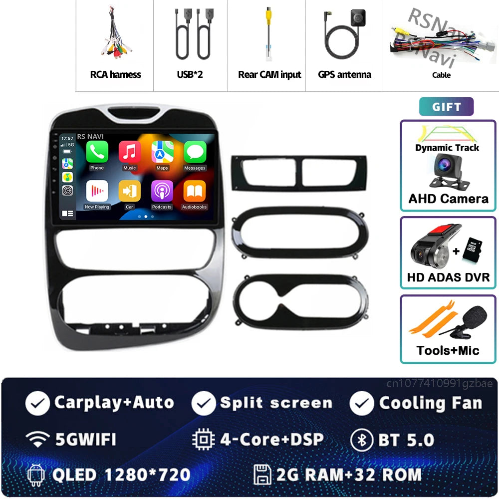 Radio Auto Android 15 Renault Clio 4 BH98 KH98 2016-2019 - 2K QLED CarPlay GPS