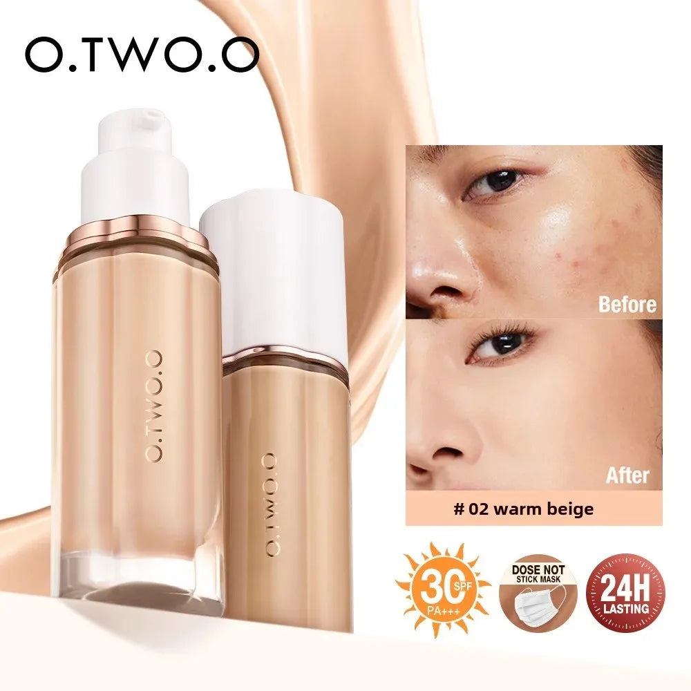 Fond de Teint Liquide O.TWO.O 30ml SPF30 Waterproof - Haute Couverture Anticernes