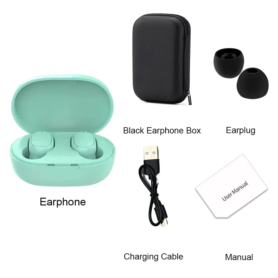 Écouteurs Sans Fil Intra-Auriculaires A6S - Stéréo Imperméables Running / A6S Bluetooth Headset In-ear Macaron 5.0 TWS Earbuds Waterproof