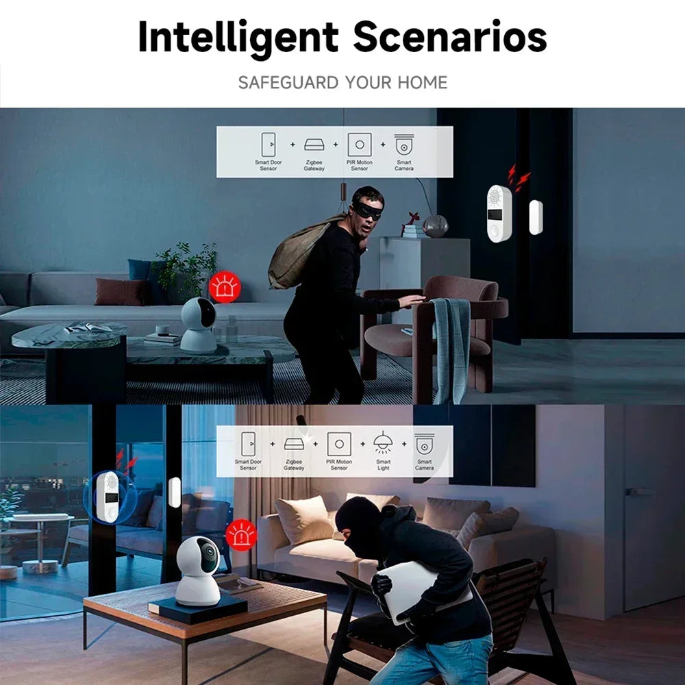 Capteur Porte Fenêtre WiFi Tuya - Alarme Sonore Lumineuse Sécurité Maison