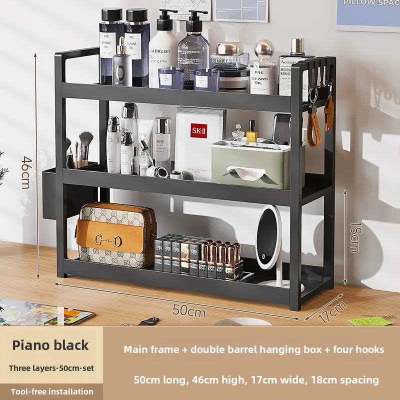 Étagère Rangement Bureau 3 Niveaux - Organisateur Gain d'Espace Antidérapant