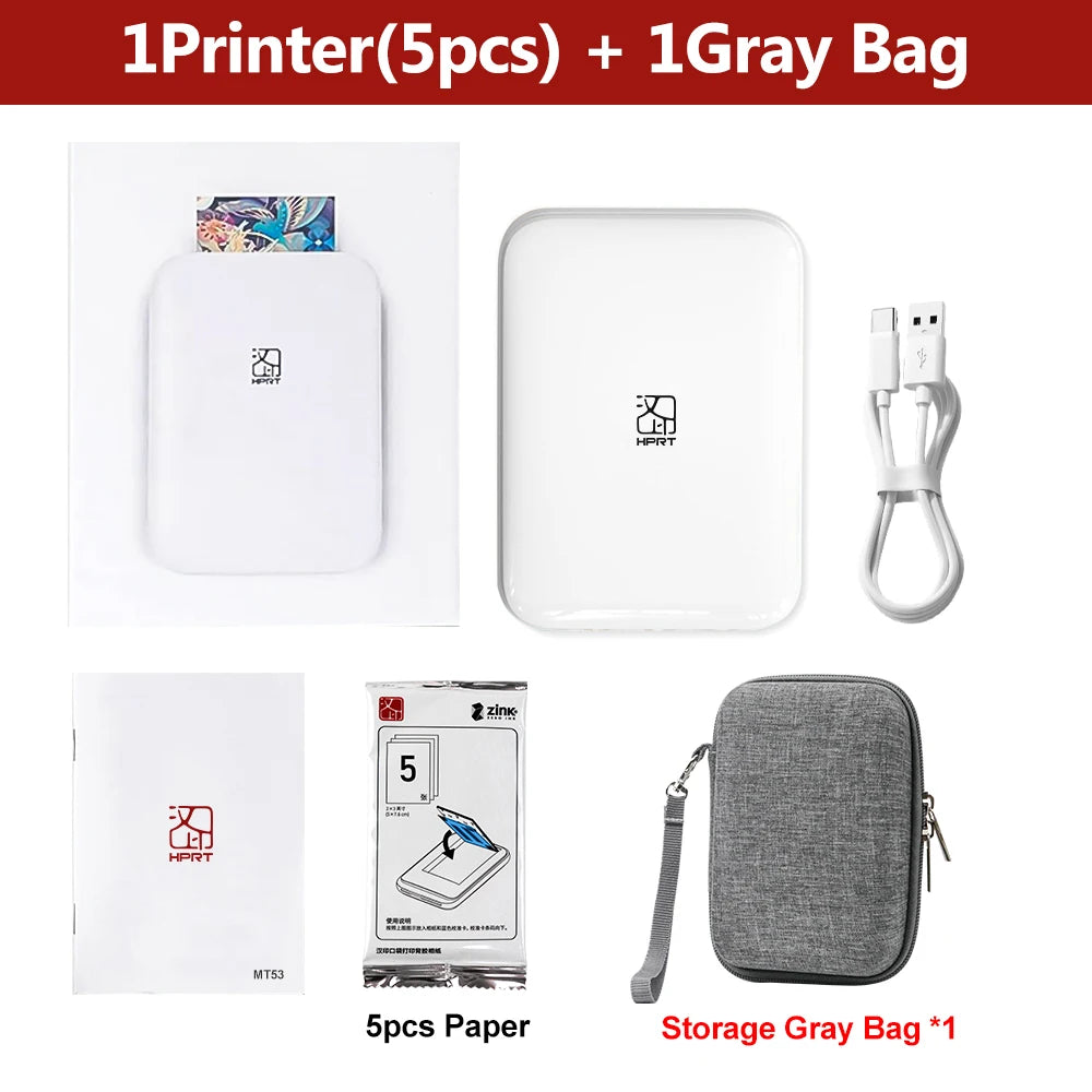 Imprimante Photo Portable HPRT 2x3'' Sans Fil Zink - Stickers Autocollants