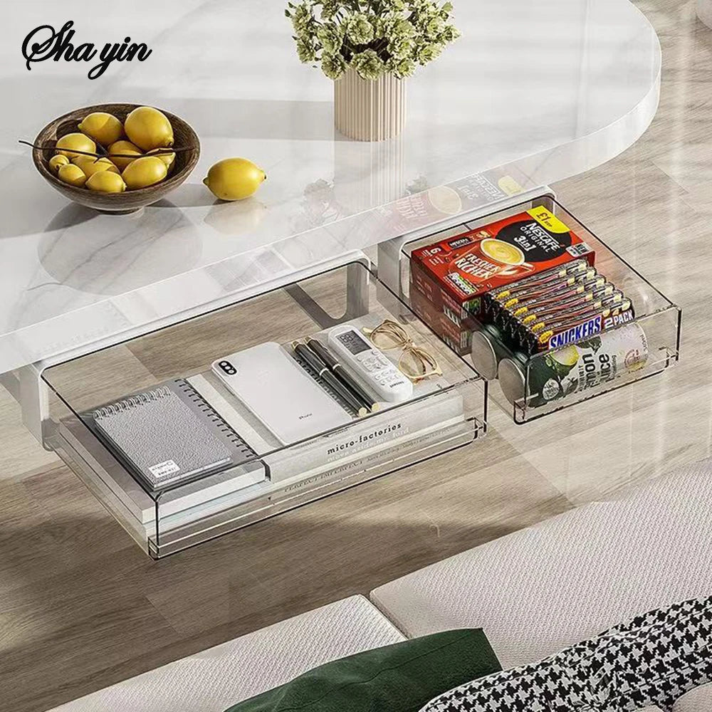 Tiroir Rangement Sous Table Caché Auto-Adhésif - Organisateur Bureau Cosmétiques