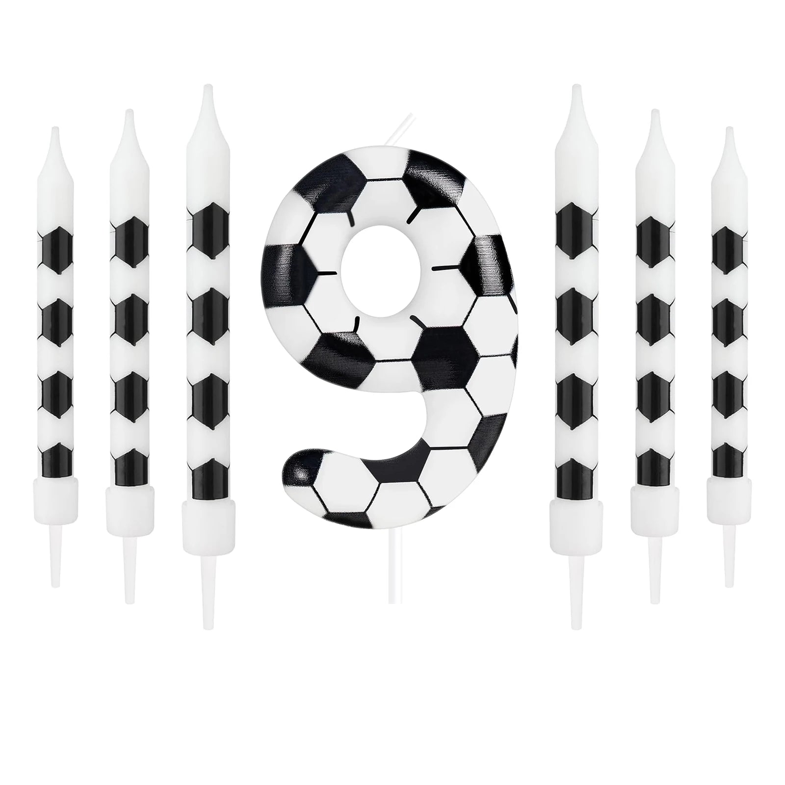 Bougies Anniversaire Football 7pcs - Thème Soccer Sport Gâteau Enfants