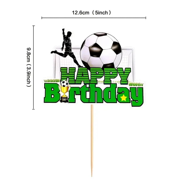 Décoration Gâteau Football Soccer - Topper Ballon Anniversaire Garçon Fête