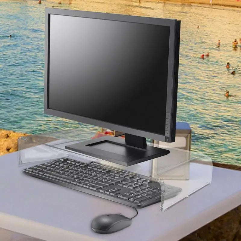 Support Moniteur Acrylique Transparent - Rehausseur Bureau Organisateur