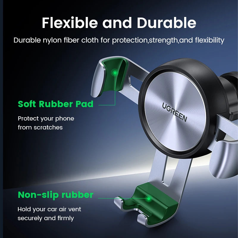 Support Téléphone Auto Gravité (Gravity Auto Lock Car Mount) - Gris/Vert