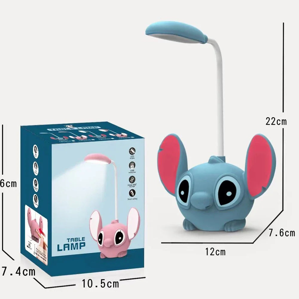 Lampe Bureau LED Lilo & Stitch Taille-Crayon - Pliable USB Rechargeable Cadeau
