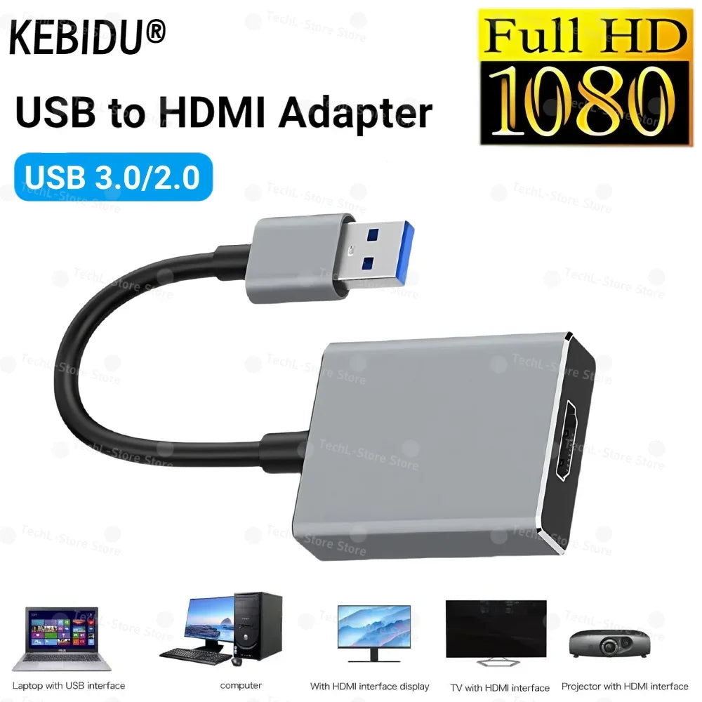 Adaptateur USB 3.0 vers HDMI 1080P 60Hz - Convertisseur Audio Vidéo PC Laptop