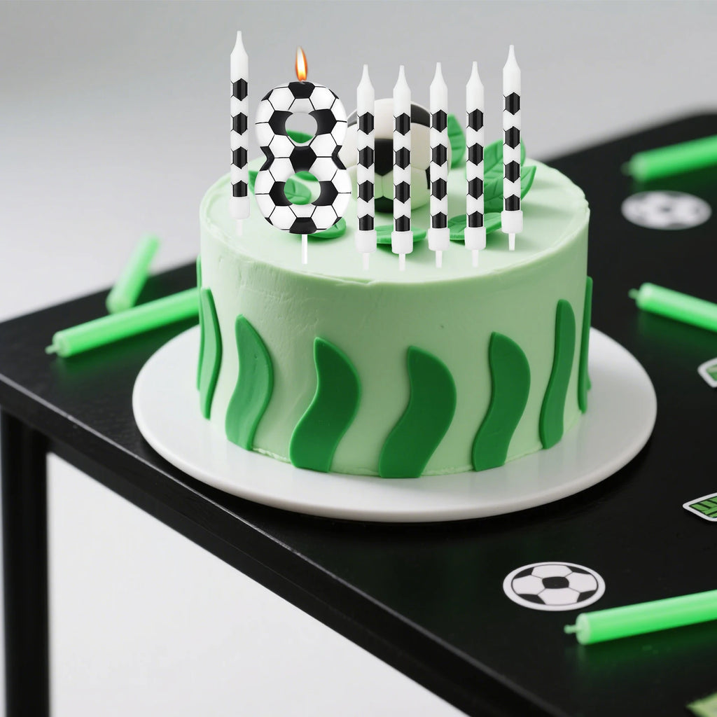 Bougies Anniversaire Football 7pcs - Thème Soccer Sport Gâteau Enfants