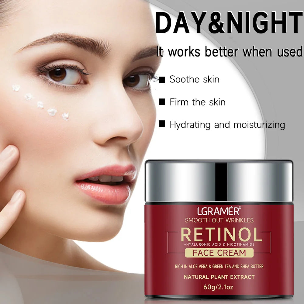 Sérum Rétinol + Crème Visage Combo - Lifting Raffermissant Hydratant Anti-Âge