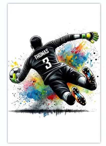 Poster Football Personnalisé Canvas - Nom Numéro Joueur Décoration Soccer