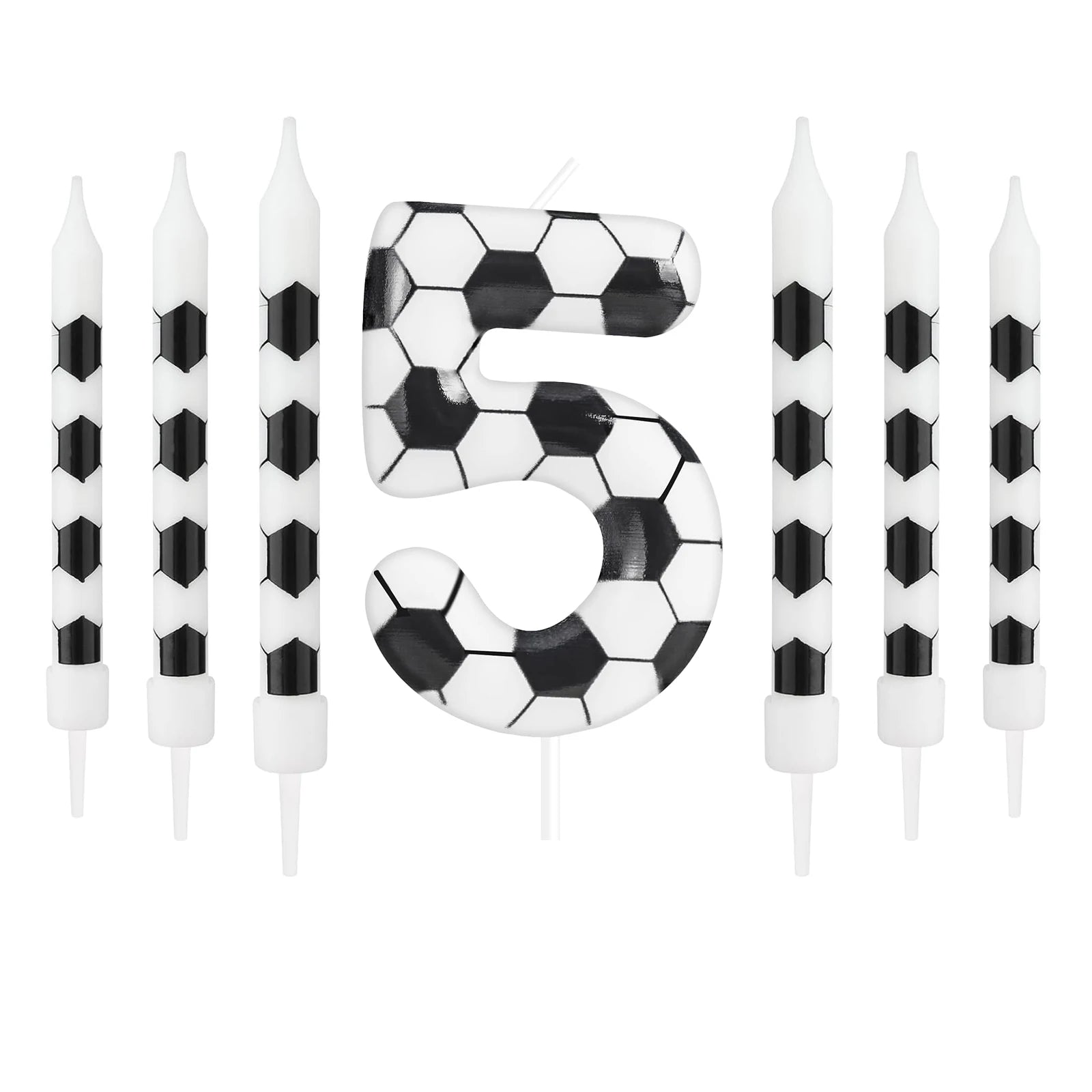 Bougies Anniversaire Football 7pcs - Thème Soccer Sport Gâteau Enfants