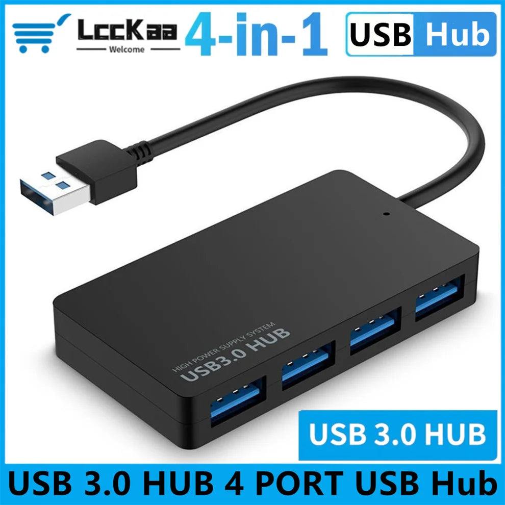 Hub USB 3.0 4 Ports Haute Vitesse - Adaptateur Multifonction Splitter PC