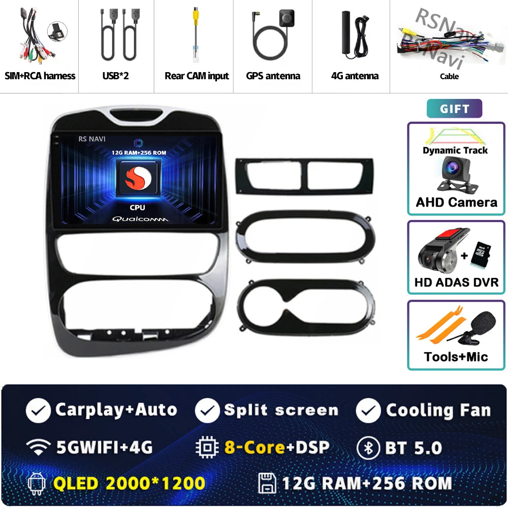 Radio Auto Android 15 Renault Clio 4 BH98 KH98 2016-2019 - 2K QLED CarPlay GPS