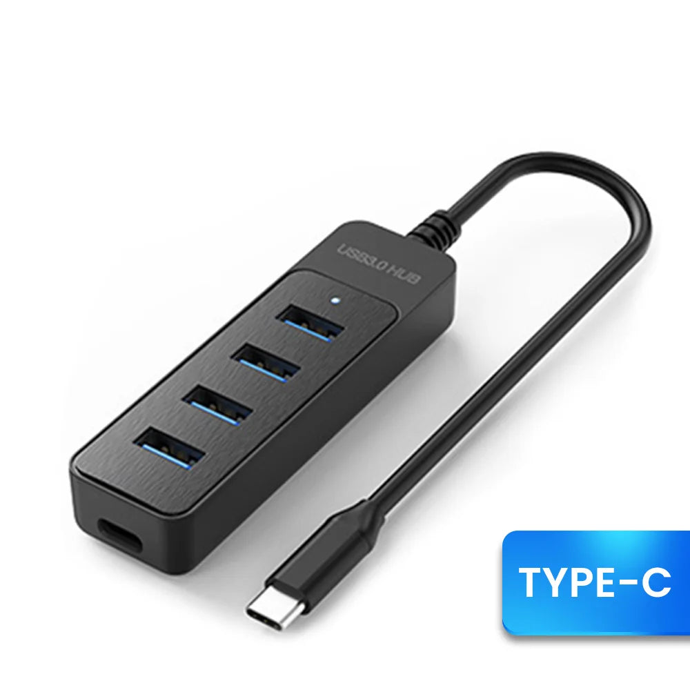 Hub USB 3.0 4 Ports avec USB-C Charge Rapide - Splitter Multifonction Laptop PC