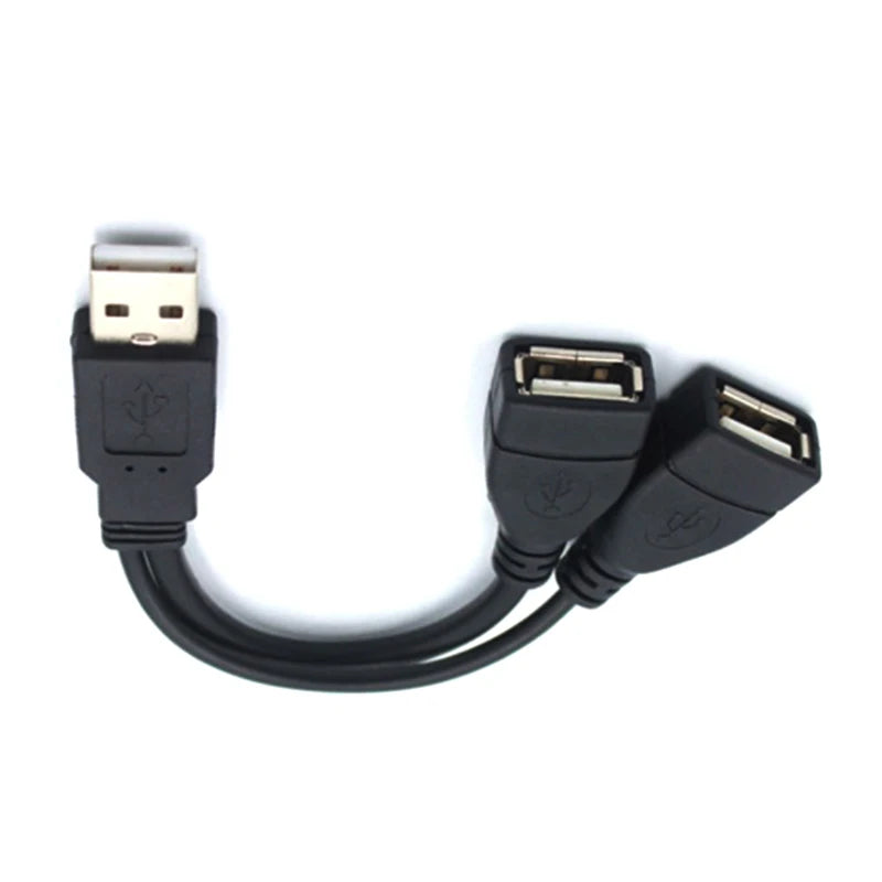 USB 2.0 A 1 Male To 2 Dual USB Female Data Hub Power Adapter One To Two Y Splitter USB Charging Power Cable Cord Extension Cable