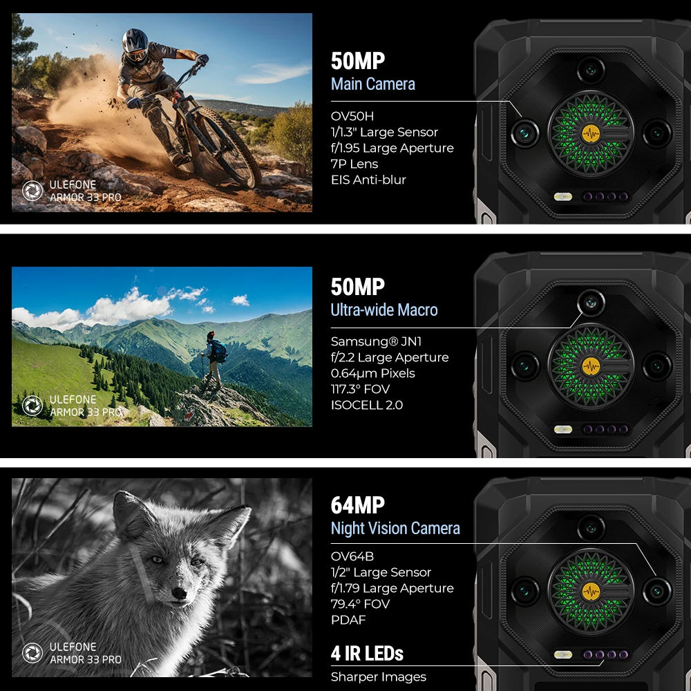 Smartphone Ulefone Armor 33 Pro 5G Rugged - Batterie 25500mAh 512GB NFC