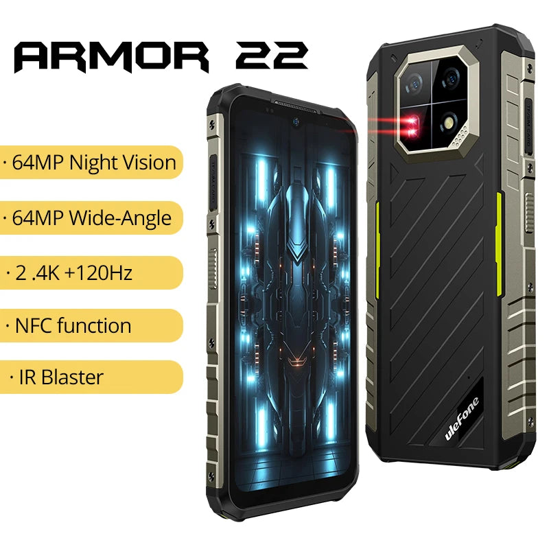 Smartphone Ulefone Armor 22 Android 14 - Rugged 16GB RAM 256GB 6600mAh