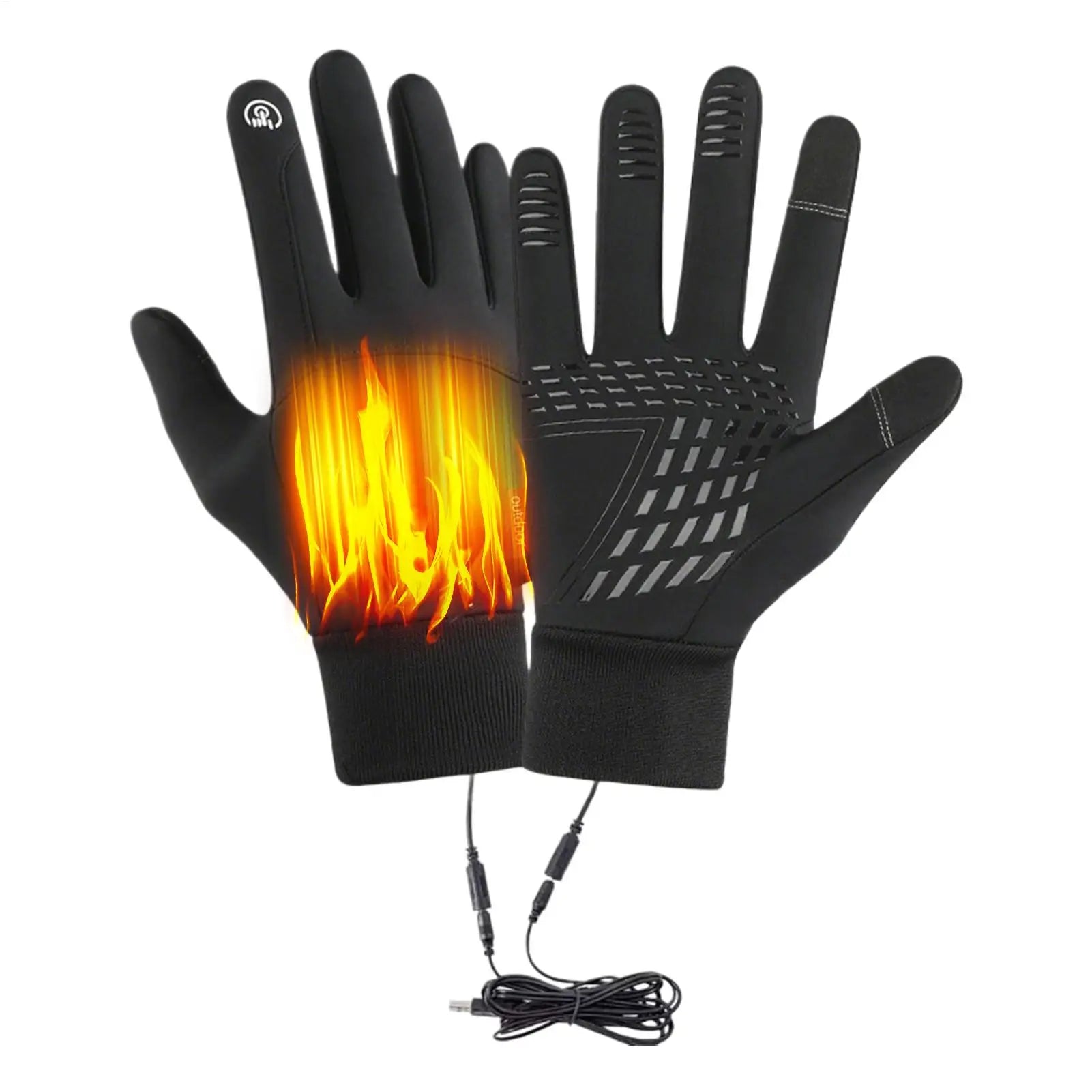 Gants Chauffants Électriques USB Écran Tactile - Ski Randonnée Camping Hiver