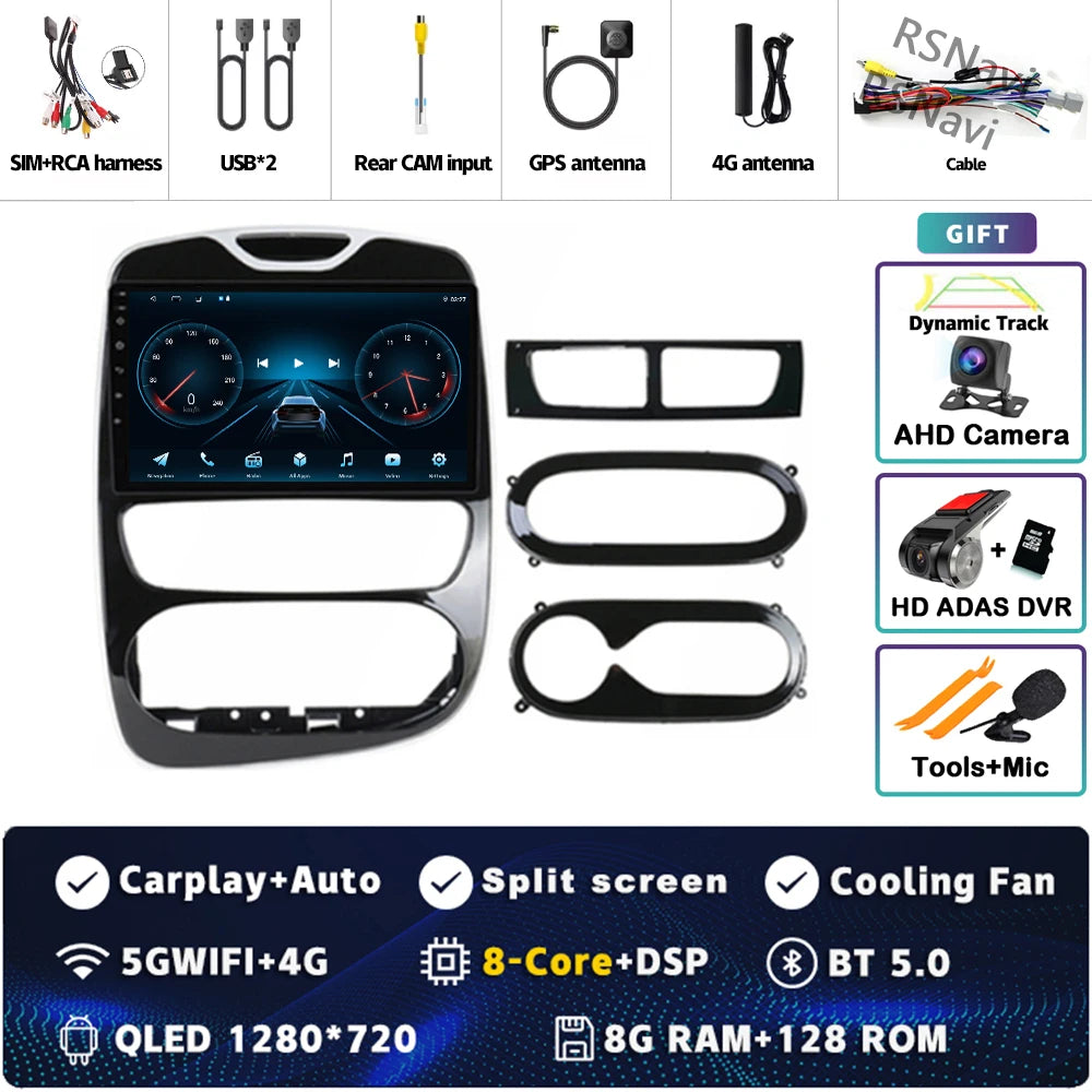 Radio Auto Android 15 Renault Clio 4 BH98 KH98 2016-2019 - 2K QLED CarPlay GPS