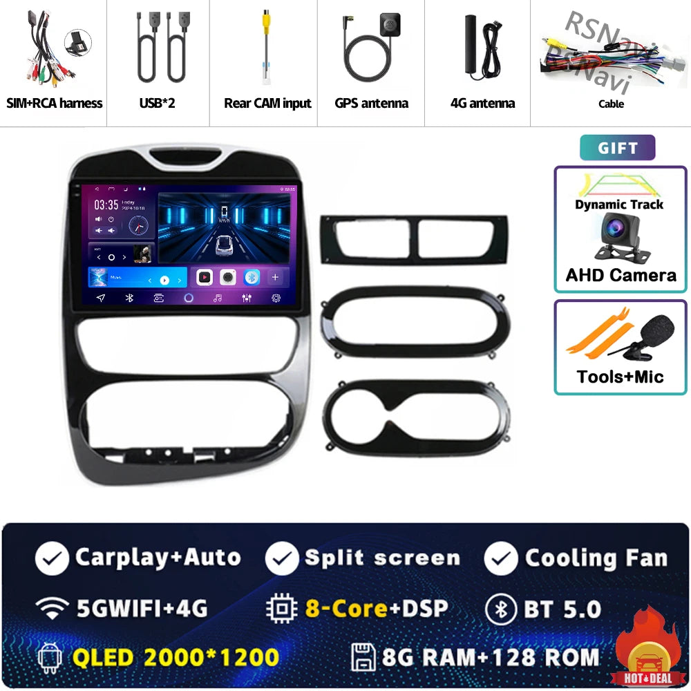 Radio Auto Android 15 Renault Clio 4 BH98 KH98 2016-2019 - 2K QLED CarPlay GPS