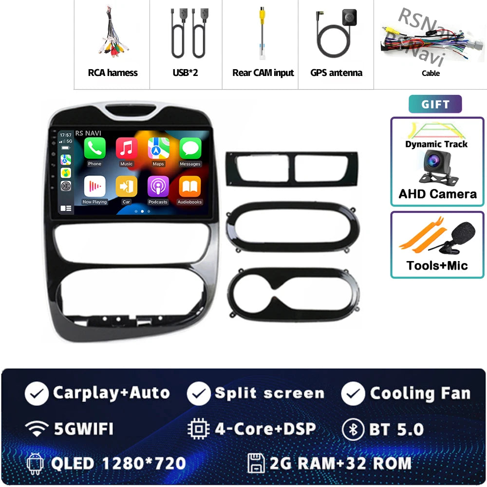 Radio Auto Android 15 Renault Clio 4 BH98 KH98 2016-2019 - 2K QLED CarPlay GPS
