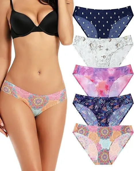 Lot 5 Culottes Bikini Femme DeanFire - Sans Couture Respirantes Confort