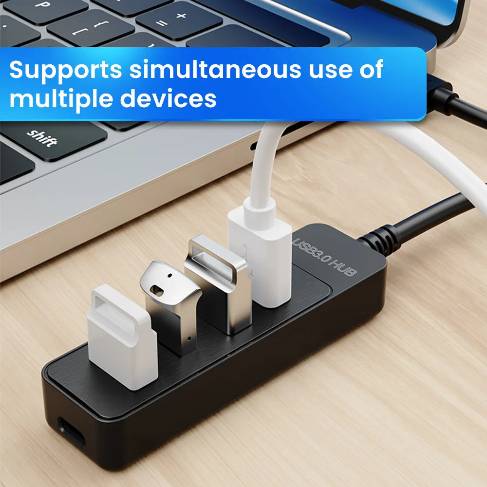 Hub USB 3.0 4 Ports avec USB-C Charge Rapide - Splitter Multifonction Laptop PC