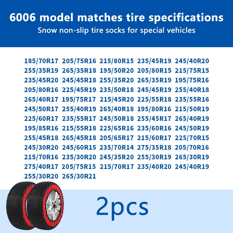 Chaînes Roue Voiture Hiver Anti-Dérapant - Pneu Urgence Montage Facile Chaussettes Neige