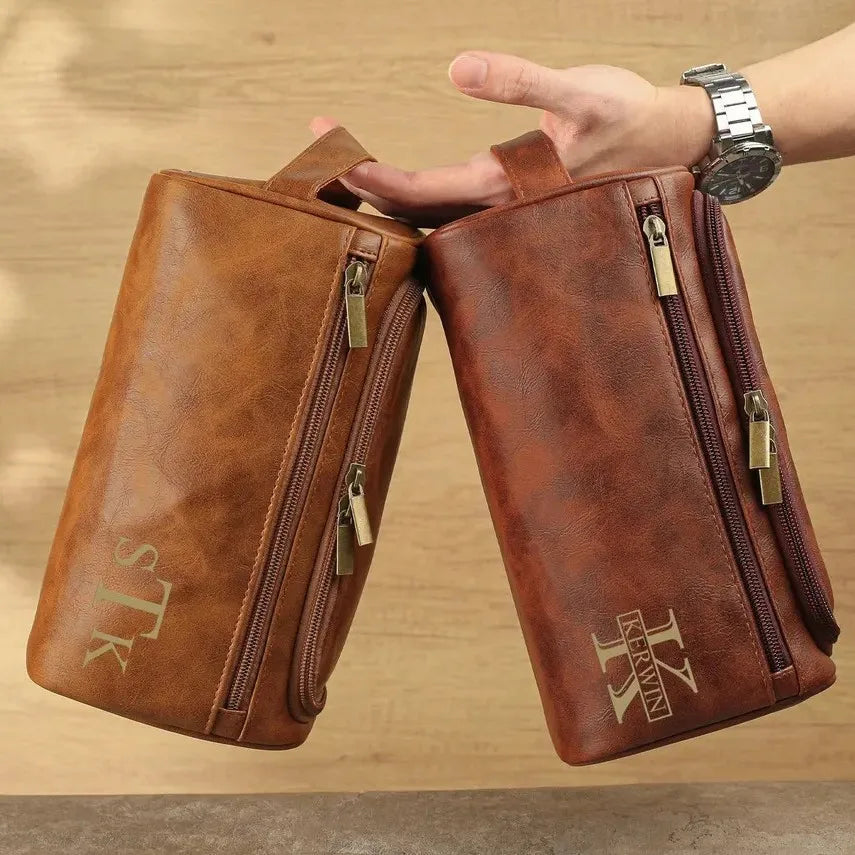 Trousse Maquillage Personnalisée Gravure Nom Waterproof - Cuir PU Voyage