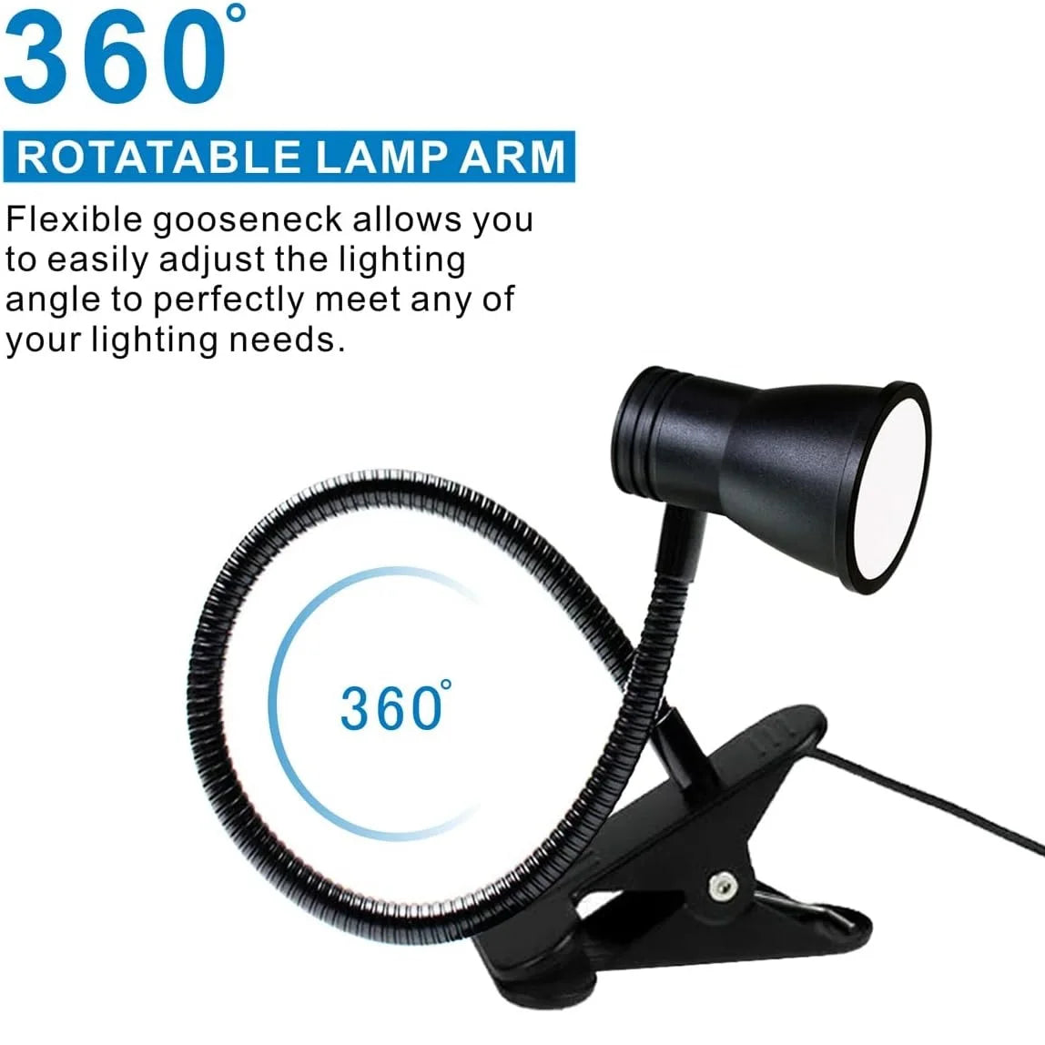 Lampe Bureau LED Clip Lecture Luminosité Ajustable - Flexible Étude Nuit