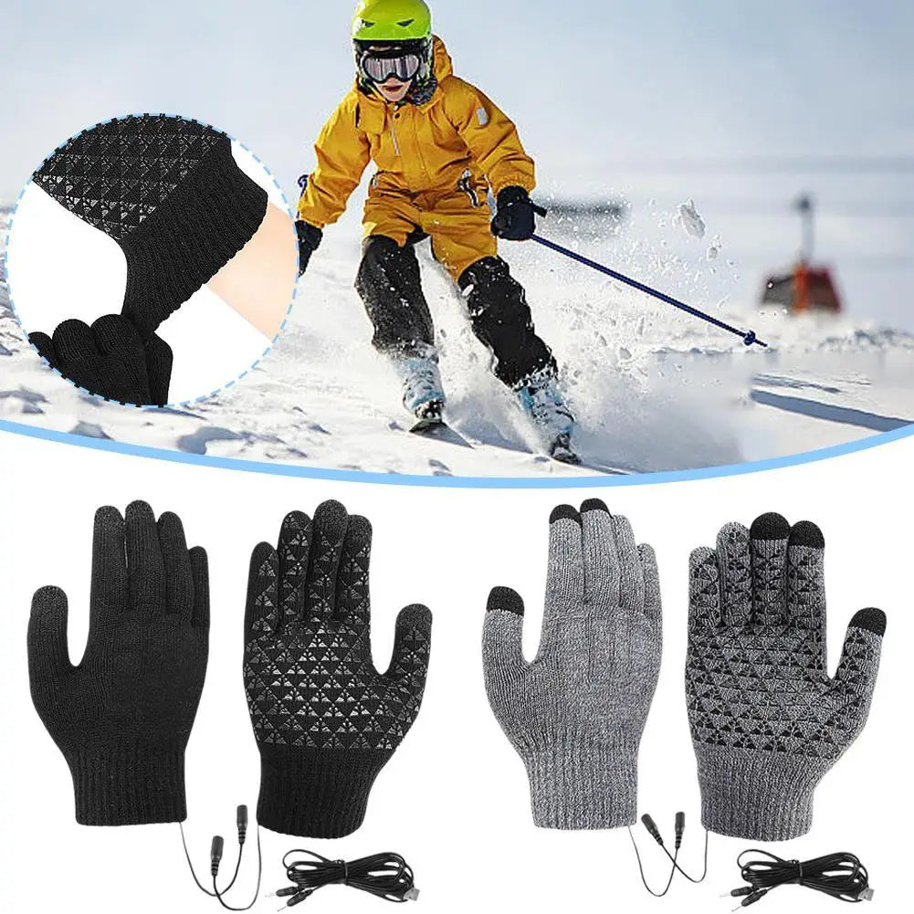 Gants Chauffants USB Hiver Écran Tactile - Thermiques Coupe-Vent Moto Vélo