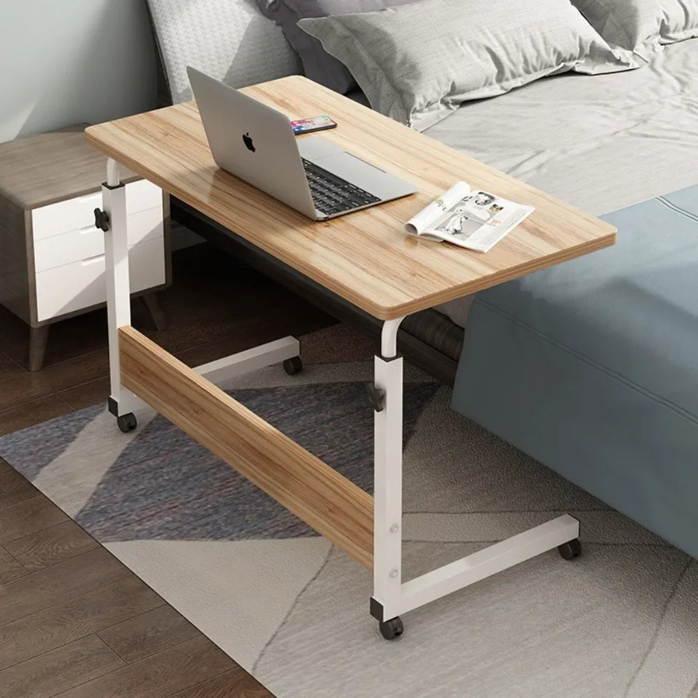 Table Bureau Chevet Ajustable Roulettes - Support Laptop Mobile Repas Maison