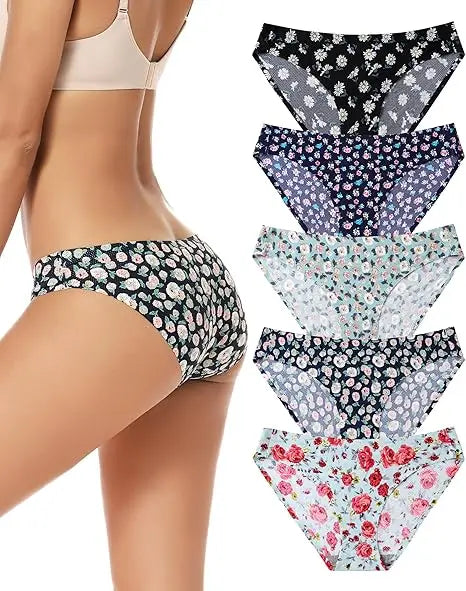 Lot 5 Culottes Bikini Femme DeanFire - Sans Couture Respirantes Confort