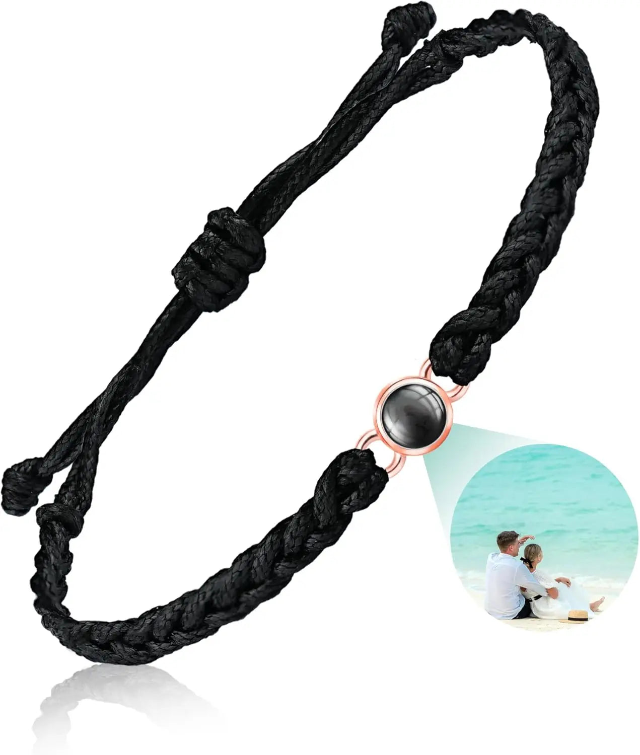 Bracelet Photo Personnalisé Intérieur - Homme Femme Identification Mémorial